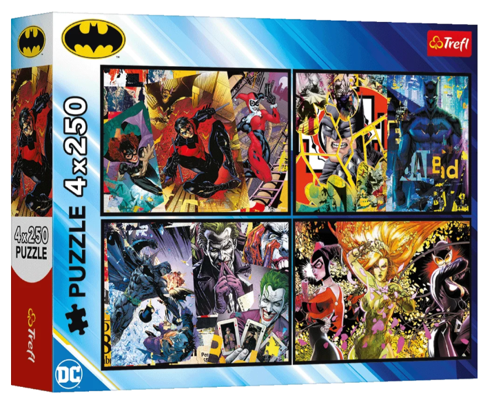 33103 Trefl Пазли "4x250" Batman Бетмен в дії