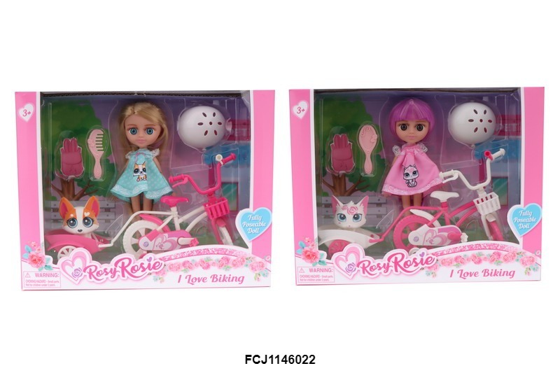 Лялька RR016 шарнірна, велосипед, тварина, аксесуари, 2 види, кор., 26-20,5-7,5 см.