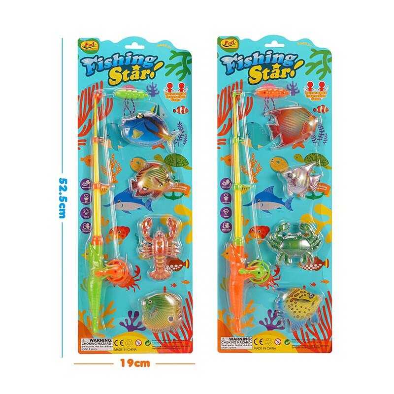 Фотография 1 товарной позиции интернет-магазина детских игрушек www.smarttoys.com.ua Риболовля 3329 K (144/2) 2 види, 4 рибки, вудка, на листі