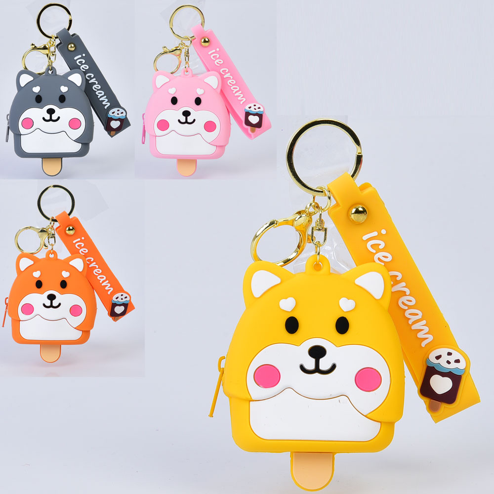 Гаманець FG24030803 морозиво/собачка, застібка-блискавка, силікон, брелок, 4 кольори,кул.,10-14-3см.