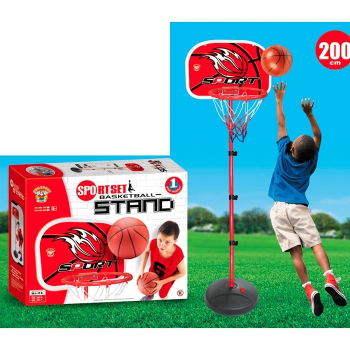 Баскетбольне кільце MR 1513 на стійці(мет.),щит(плас.),кільце(мет.),сітка,м'яч,насос,кор.,37-47-11см