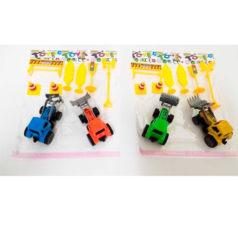 Трактор 680-39 2 шт. (інерц.), знаки, дерева, мікс видів, кул., 17-14-5 см.