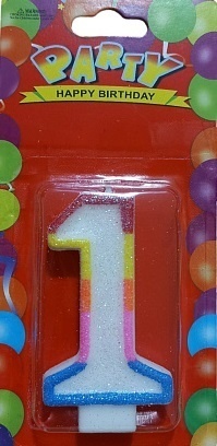 Свічка декоративна (цифра 1), 1 шт