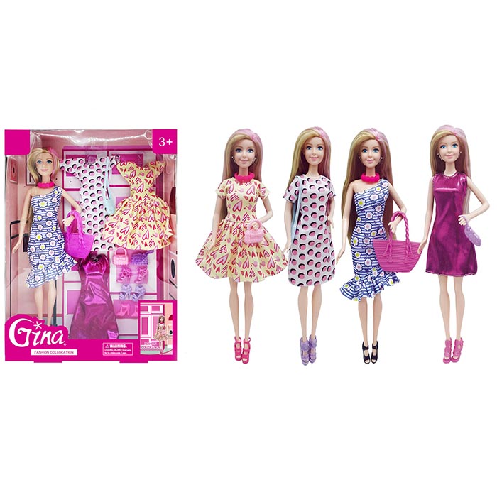 Лялька GN018 сукні, сумки, взуття, кор., 24-32-6 см.