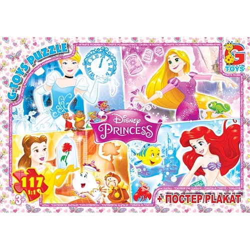 PD69 Пазли ТМ "G-Toys" із серії "Принцеси Дісней", 117 елементів