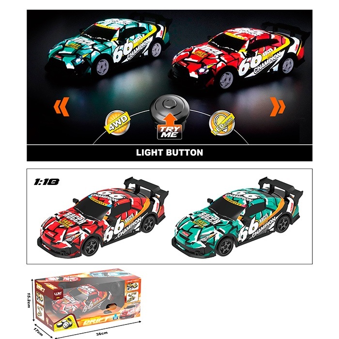 Машина UJ99-PY380 радіок.2,4GHz,1:18,акум.,дрифт,доп.кол.,небит.корпус,4х4,USB,2кольори,кор.,36-15,5