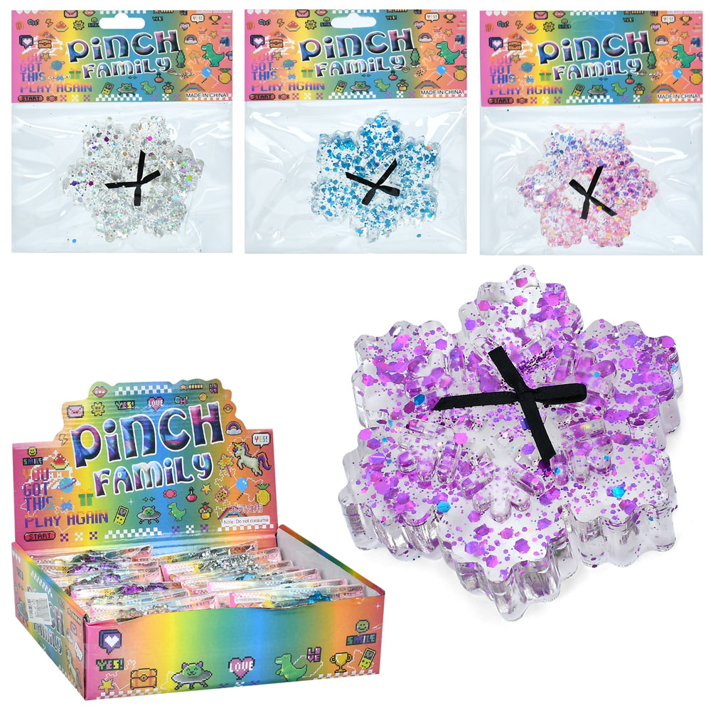 Іграшка MS 4571 антистрес, сніжинка, TPR, кул.і, 4 кольори, 16 шт. в диспл., 28-21-8см.