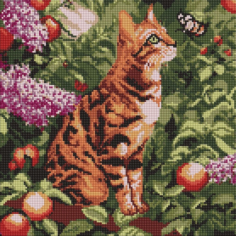 Набір з алмазною мозаїкою "Бенгальський кіт" 40х40см