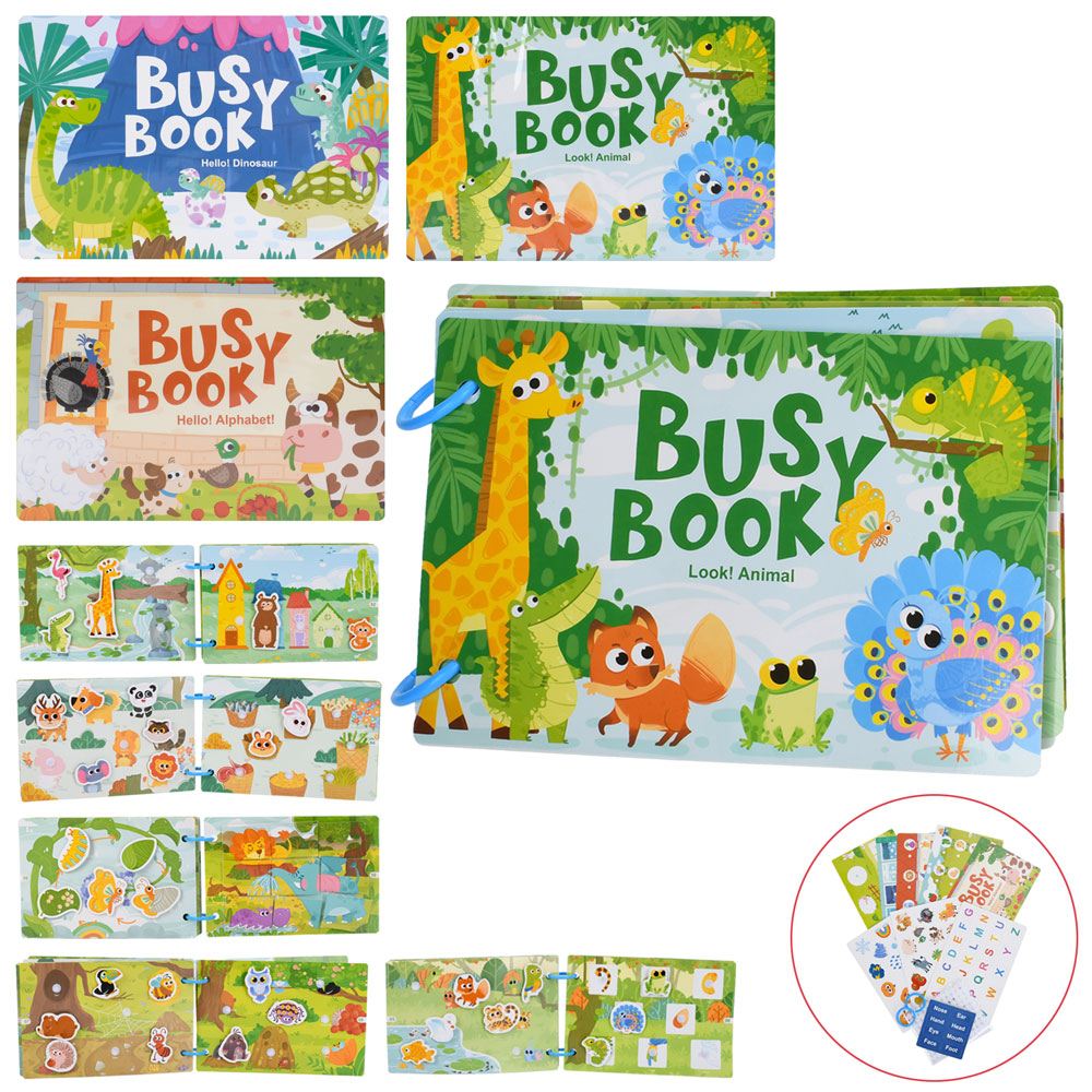 Гра 557-581-583 бізікнига, развиваюча книга, картки з фігурками, липучки, 3 види, кул., 21-14-1 см.