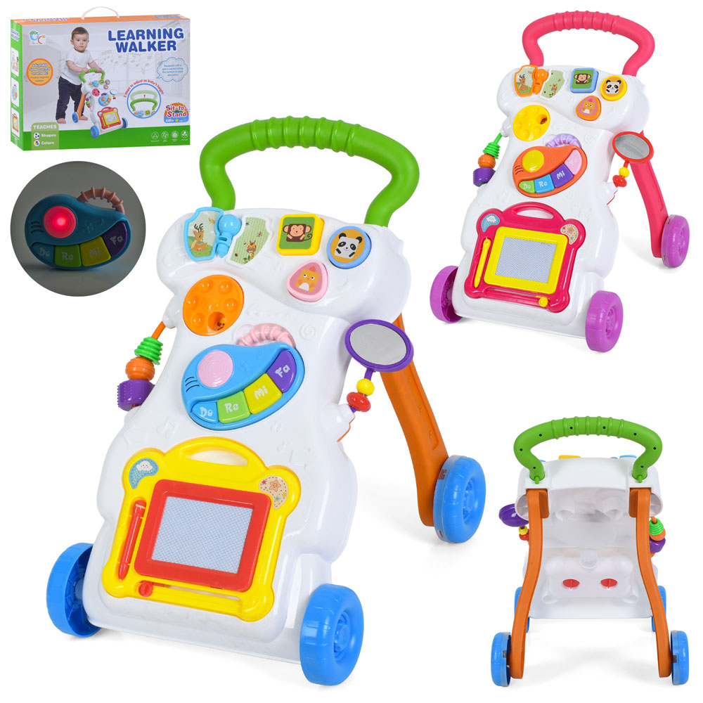 Каталка-ходунки 668-68-69 ігр.панель,піан.(муз.зв.тварин,світ,2реж)малюв.сорт.рух.дет.дзер.на бат-ці