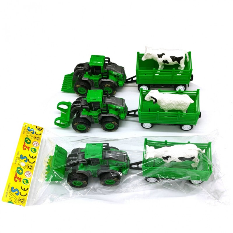 Трактор 268-23 інерц., з причепом, тварина, 3 види, кул., 13-27-7 см.