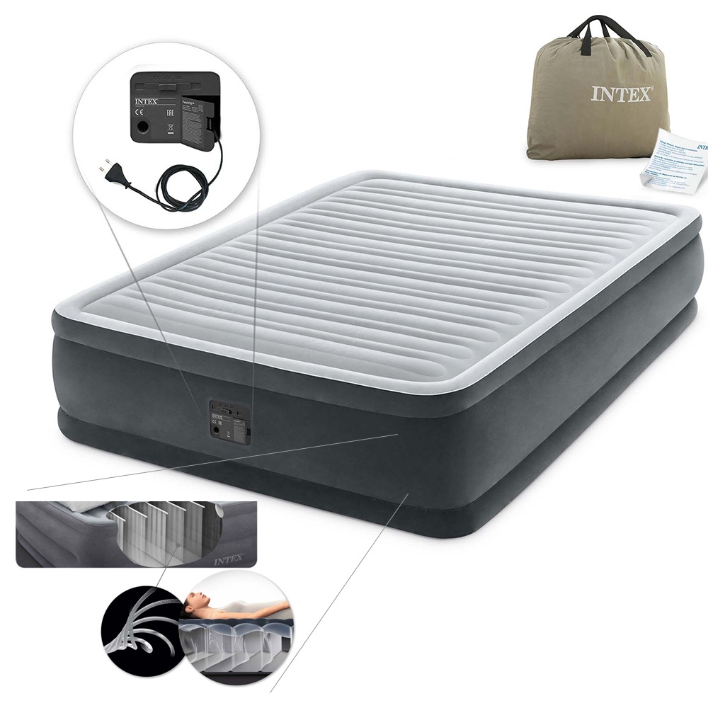 Ліжко велюр 64414 вмонтований ел. насос 220 В, посилена конструкція