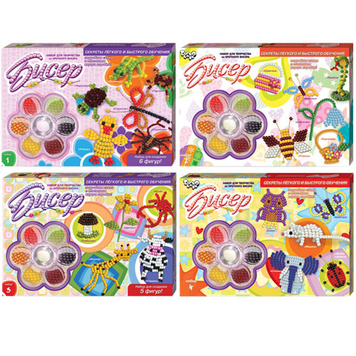 Набір для творчості "Бисер" середній, Б6-1, Б6-2, Б6-3, Б6-4