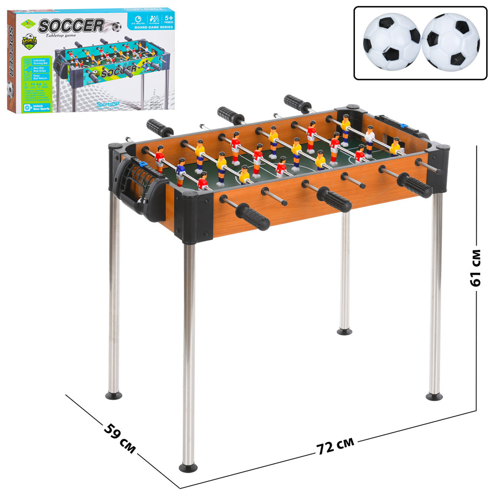 Футбол 2994 дерев'яний, на штангах, на ніжках (мет.), м'ячі, шкала ведення рахунку, кор., 62-36-8см.