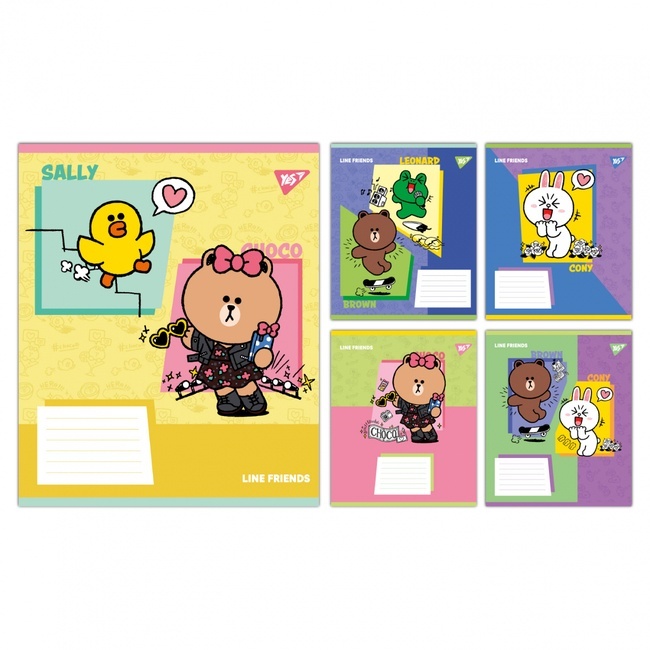 А5/24 кл. Yes Line Friends Funny, зошит учнівський шкільний