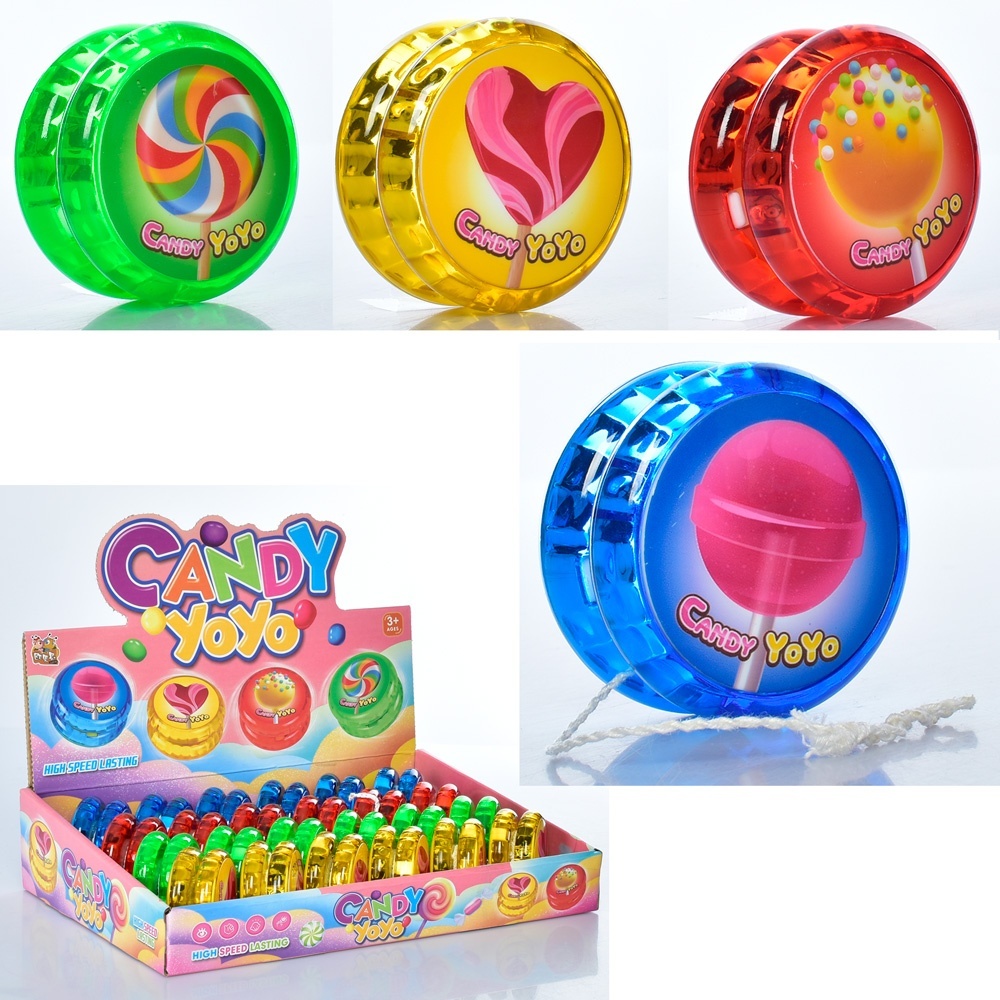 Йо-йо MR 0615-1 24 шт. (4 види/4 кольори) в диспл., світло, бат. (табл.), 28,5-20-6 см.