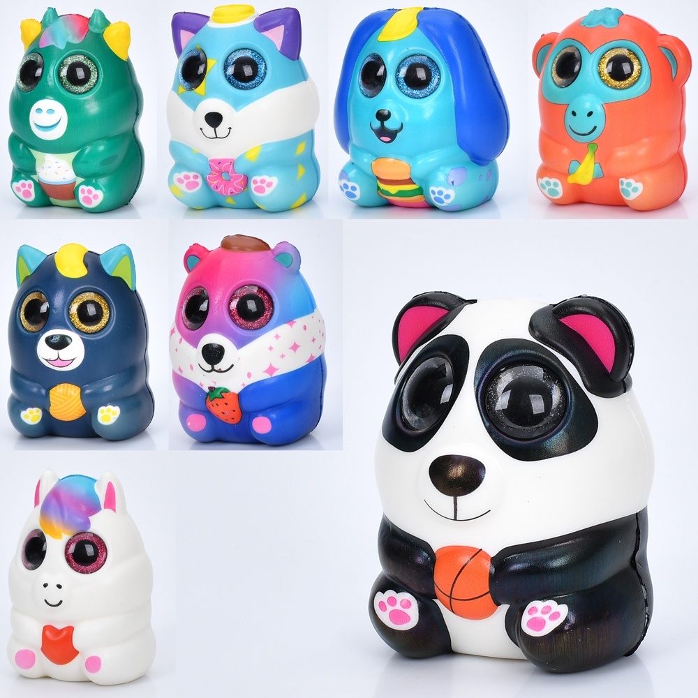 Іграшка MS 4355 тварина, сквіши, глазастик, антистрес, 8 видів, кул., 14-13-9 см.