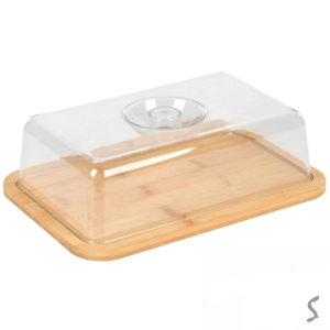 Блюдо бамбук з ковпкаком 26*19*8см R35830