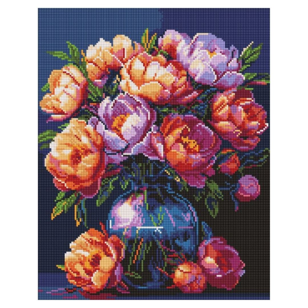 Набір з алмазною мозаїкою "Букет півоній" 40х50см