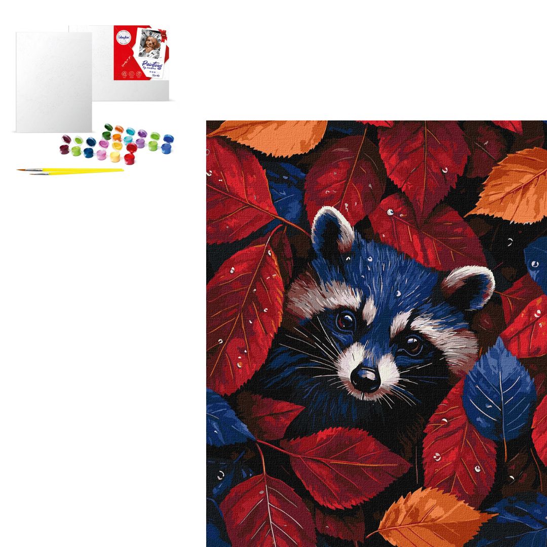 Набір для розпису по номерах "Осінній єнот" 40x50см