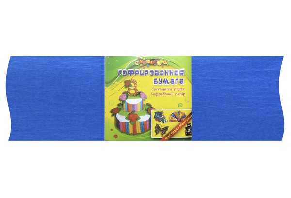 Папір крепі 50 * 200см розтяжність 30%, 17 грам, 10 аркушів 1 КОЛЬОРУ в пачці.Синій колір 80-8