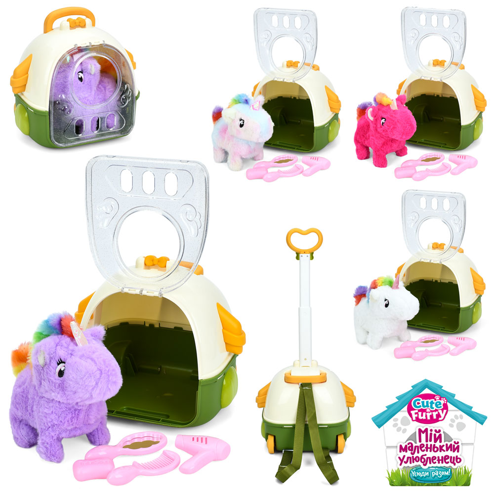 Конячка 777-114D ходить,рух.хвіст,плюш,набір грумера,4види,рюкзак(2 колеса,ручка),муз.,кул.,21-20-17