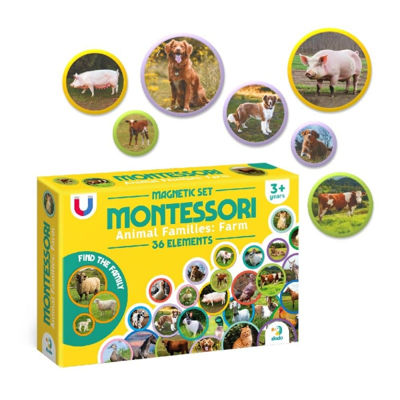 Магнітний набір Монтесорі Родини тварин: ферма