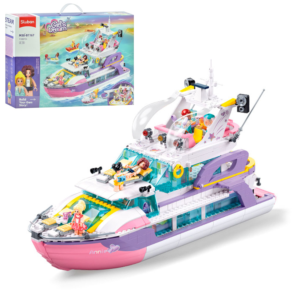 Конструктор SLUBAN M38-B1167 "Girls Dream": катер, 1108 дет.