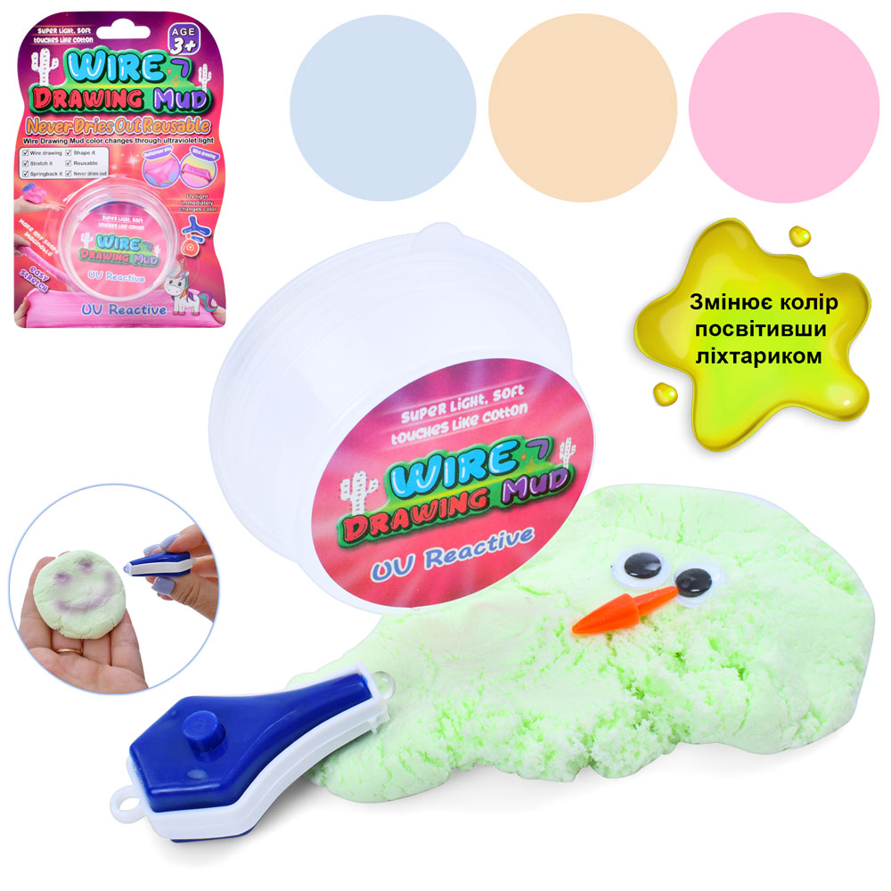 Лизун MK 5089-1 жуйка для рук,котон,баноч.з кришкою,ліхтарик,змінює колір,аксес.,4кольори,бат.,лист.