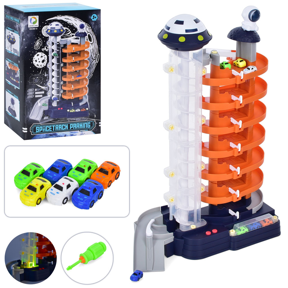 Гараж XDL588-12 7 поверхів, машинки, муз., світло, бат., кор., 23-35-12 см.