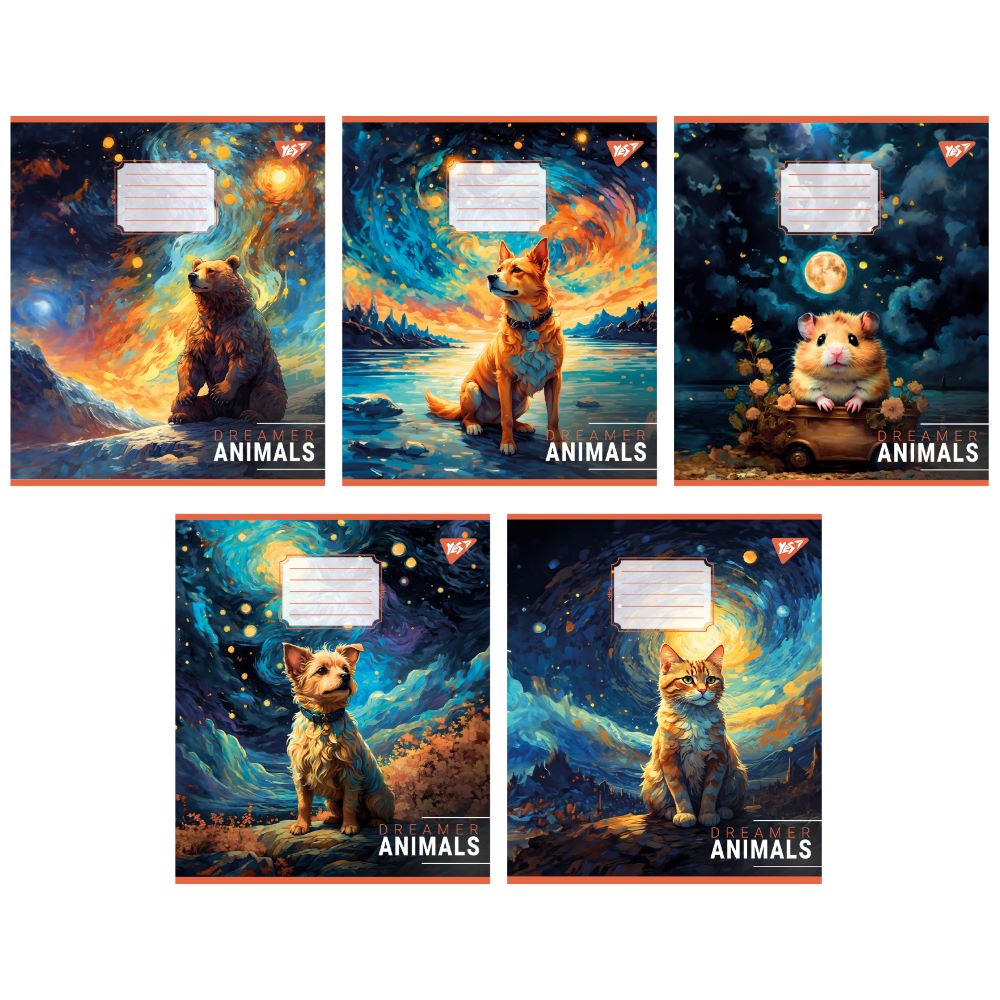 А5/36 кл. Yes Dreamer animals, зошит для записів