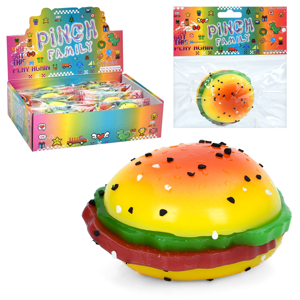 Іграшка MS 4576 антистрес, бургер, TPR, кул., 16 шт. в диспл., 28-21-8 см.