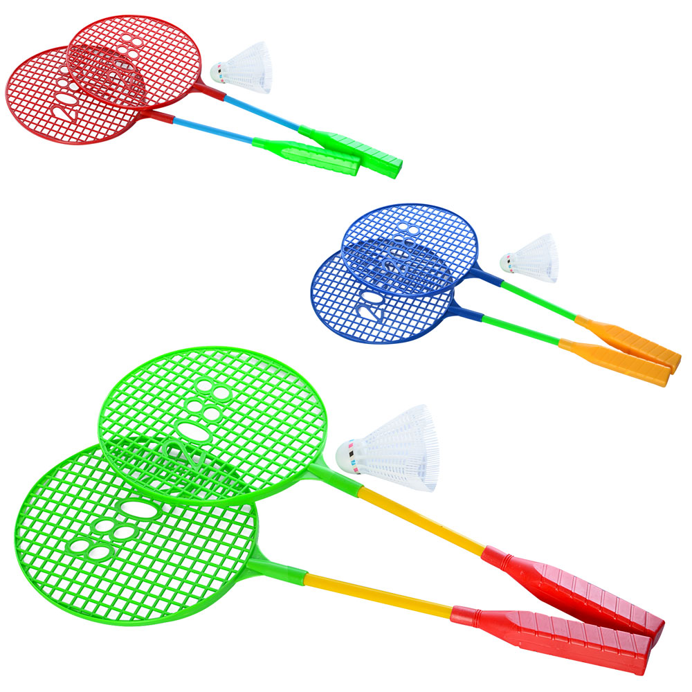 Ракетка M 6010 дитяча, 2 шт., волан, бадмінтон, 4 кольори, кул., 45-15,5-4 см.
