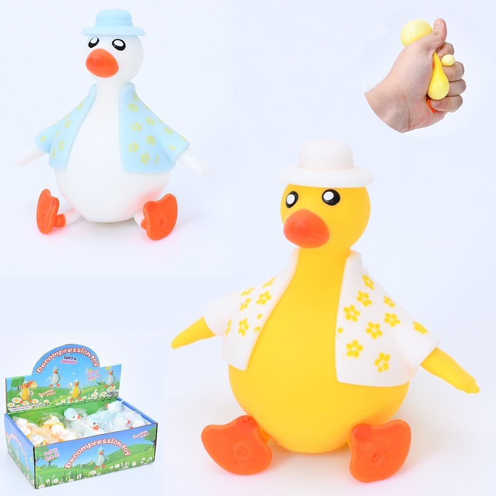 Іграшка MS 4030 антистрес, каченя, борошно, 2 кольори, кул., 12шт. в диспл., 25-15,5-8,5 см.