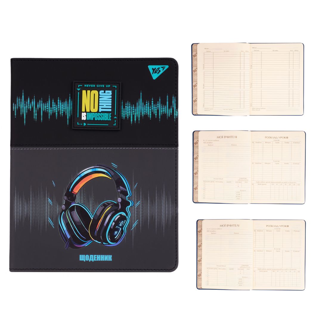 Щоденник шкільний YES PU інтегральний Headphones, А5, 40 аркушів