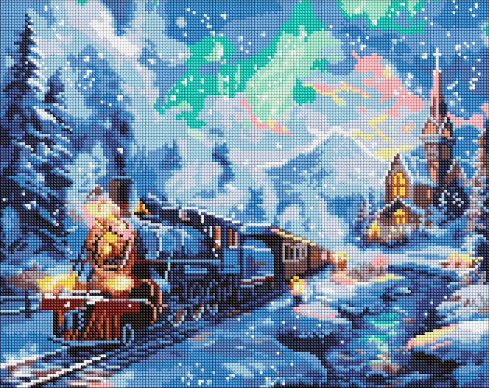 Набір з алмазною мозаїкою "Святковий потяг" 40х50см