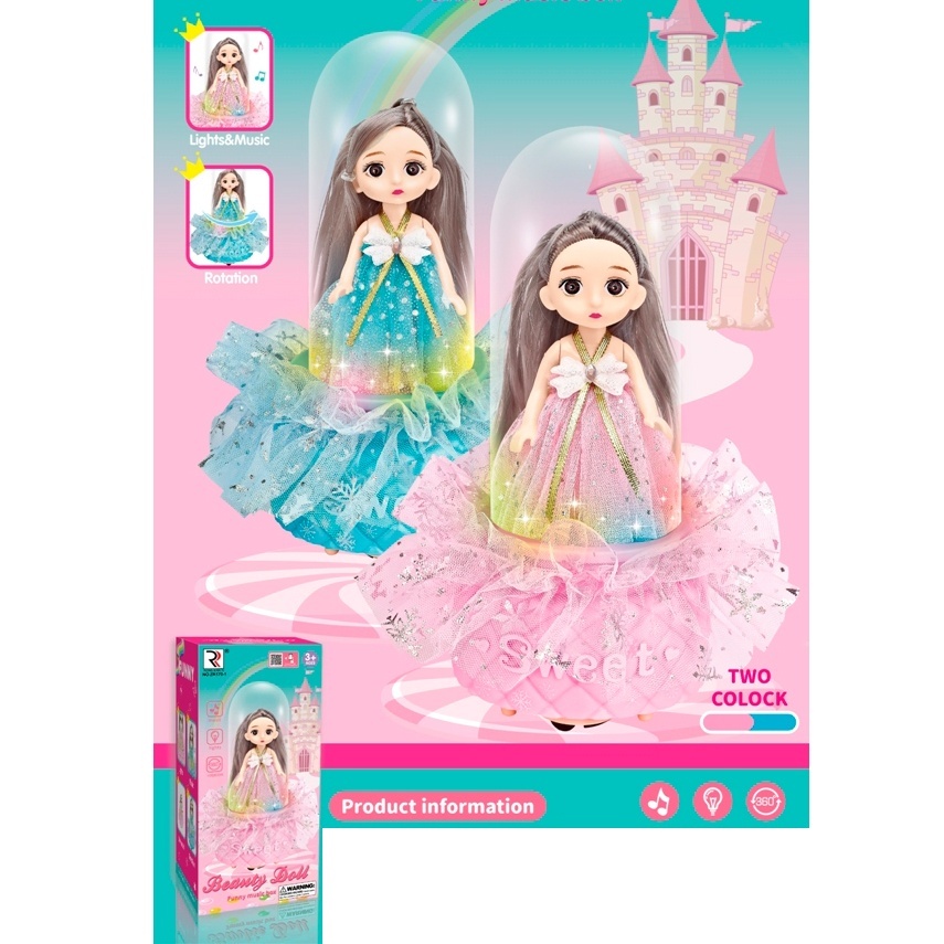 Лялька ZR170-1 у колбі, їзде, 2 кольори, муз., світло, бат., кор., 13-27-12,5 см.