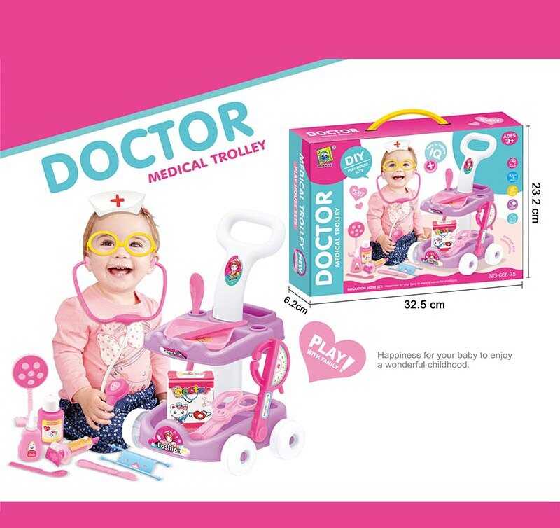 Фотография 1 товарной позиции интернет-магазина детских игрушек www.smarttoys.com.ua Набір лікаря 666-75 (60) каталка, медичне приладдя, в коробці