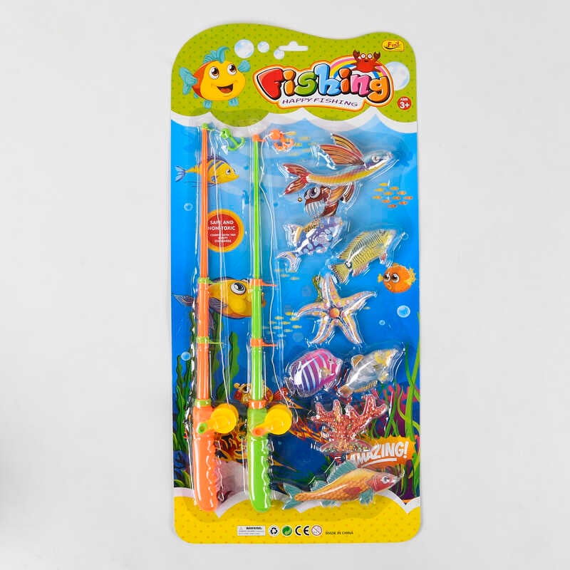 Фотография 1 товарной позиции интернет-магазина детских игрушек www.smarttoys.com.ua Риболовля 2505 K (72/2) 2 вудки, 8 рибок, на листі