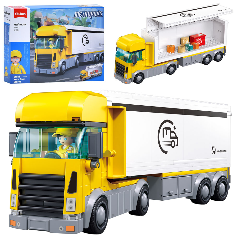 Конструктор SLUBAN M38-B1289 міська серія, трейлер, фігурка, 269 дет., кор., 38-28,5-7 см.