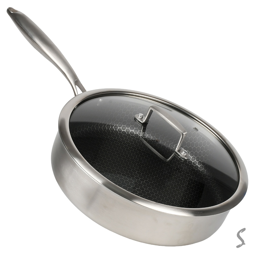 Пательня-сотейник з антипригарним покриттям з кришкою "Соти" d28см інд. дно, 10387
