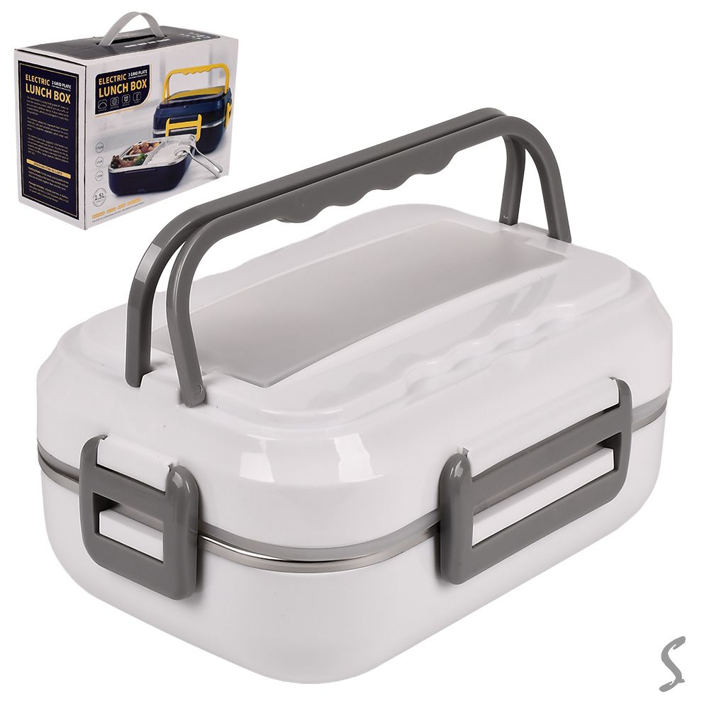 Ланч-бокс електричний з підігрівом 40W 1.5л 3від 25*18см (ложка, виделка)R98043
