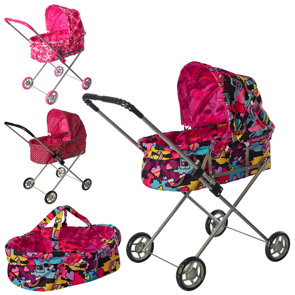 Візок 9308/002 для ляльки, мет., кул., 72-32 см.