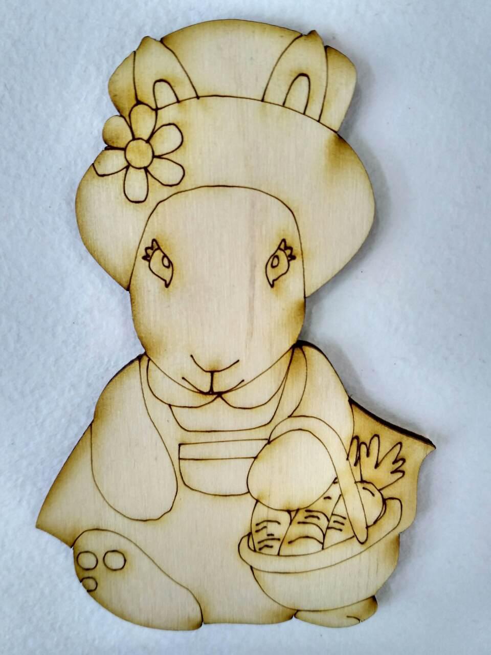 Фігура з фанери 0.4 "Зайчик з кошиком"