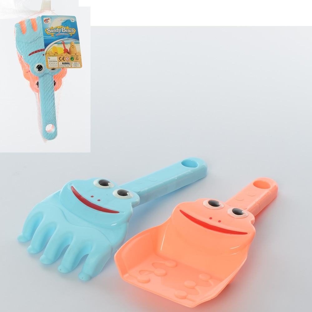 Набір для пісочниці 4433-A2 лопатка, граблі, сітка, 10-26-6 см.