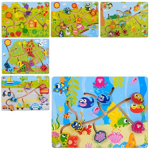 Дерев'яна іграшка Лабіринт MD 1157 6 видів, кул., 30-22,5-2,5 см.