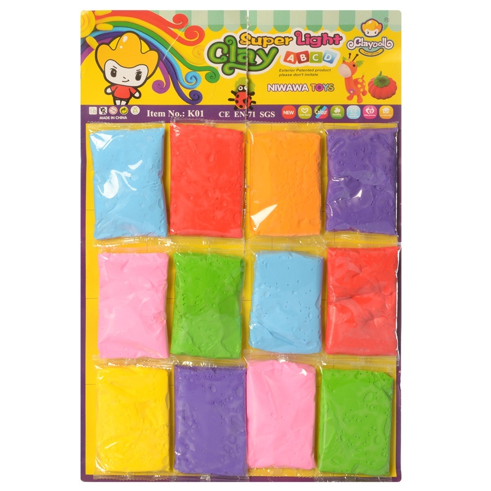 Маса для ліплення MK 1085-1 20 г, 12 шт. (7 кольорів) лист, 42,5-29-2 см.