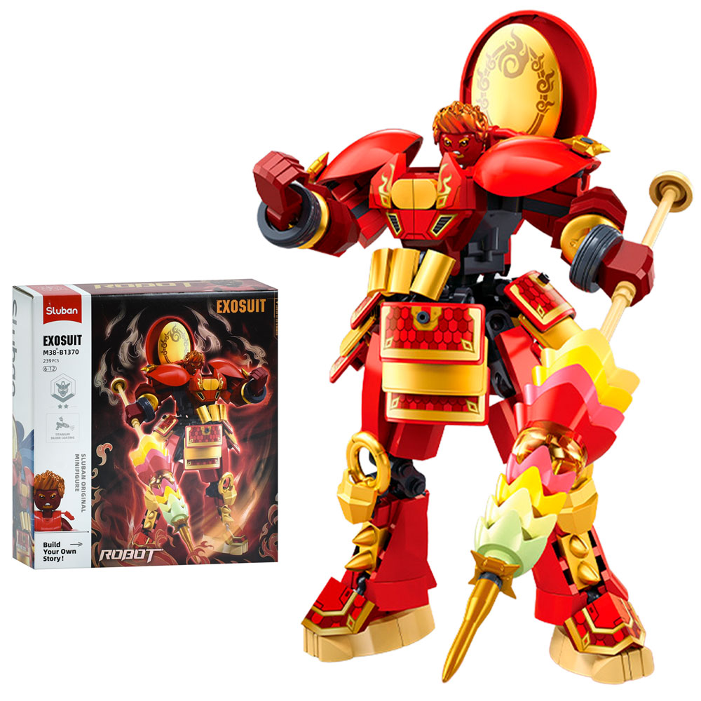 Конструктор SLUBAN M38-B1370 робот-воїн, 18,1см, фігурка, 239дет, 22-23,5-6,5см