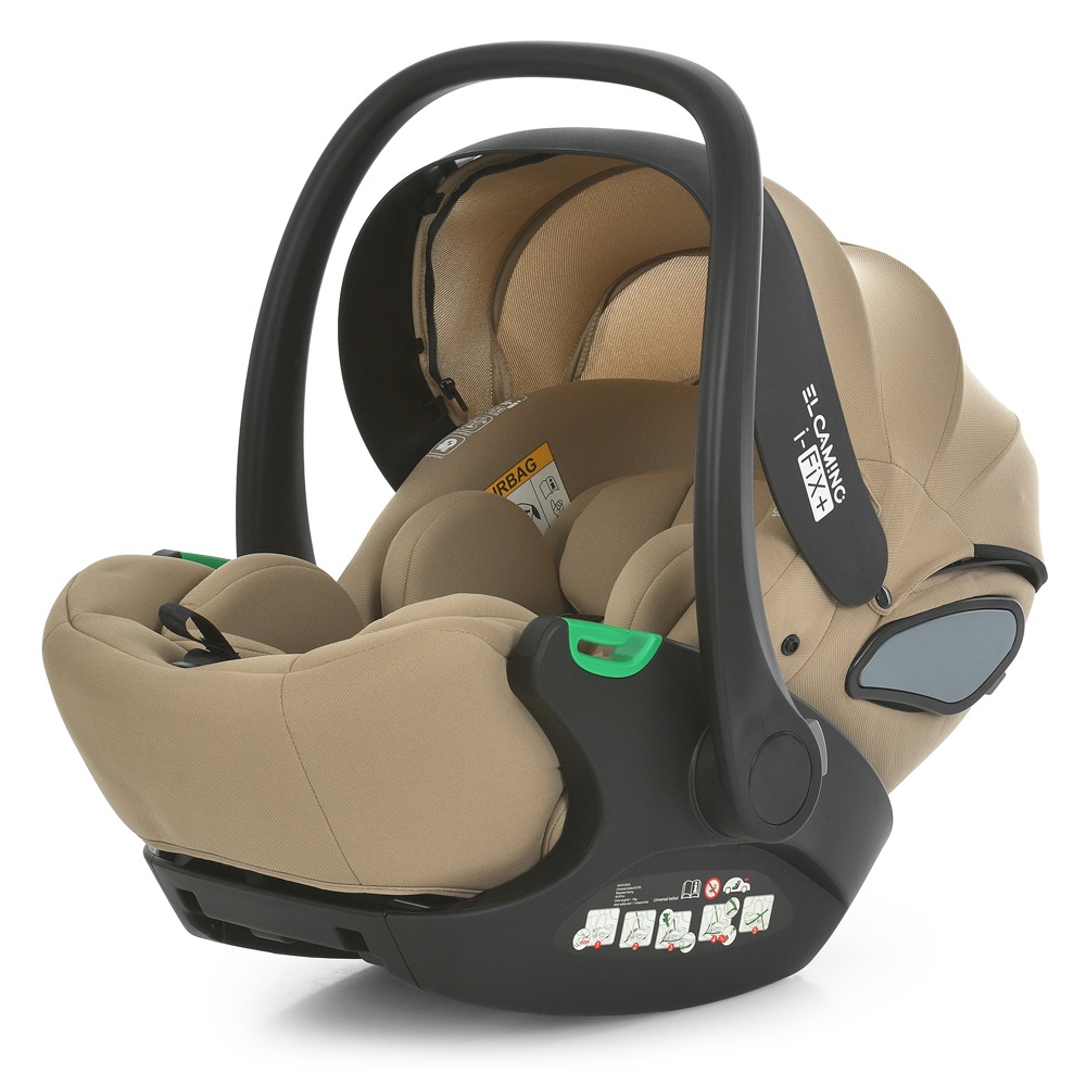 Автокрісло дитяче El Camino i-FIX+ ME 1110 Natural Beige i-SIZE R129,зріст дитини 40-87см,рег.підгол