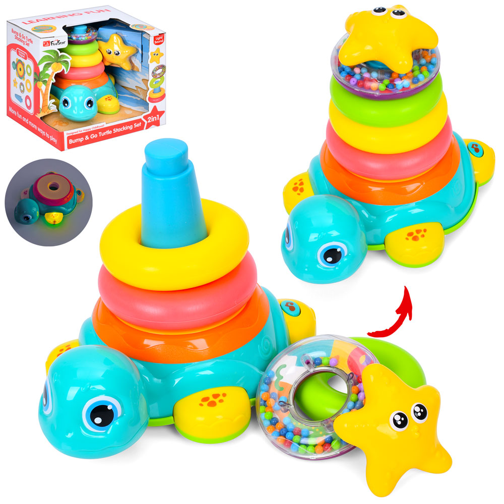 Пірамідка 35397 черепаха,їздить,кільця 5шт.(1кільце-брязкальце),муз.,світло,бат.,кор.,24,5-21,5-25см